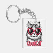 Koele Kat 1 Sleutelhanger (Voorkant Links)