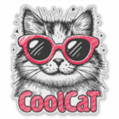 Koele Kat 1 Sticker (Voorkant)