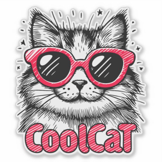 Koele Kat 1 Sticker (Voorkant)