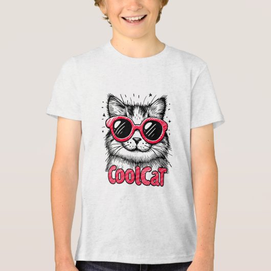 Koele Kat 1 Tri-Blend Shirt (Voorkant)