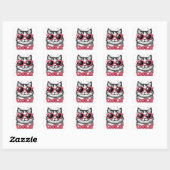 Koele Kat 1 Vierkante Sticker (Vel)