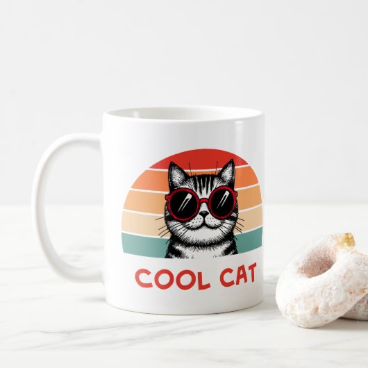 Koele kat 2 koffiemok (Met donut)
