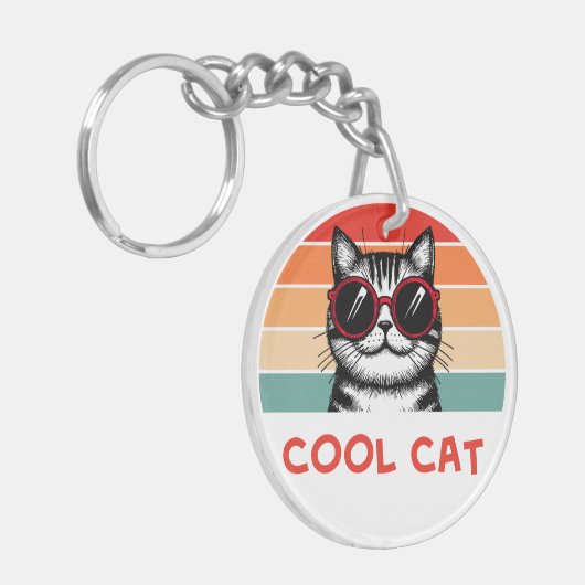 Koele kat 2 sleutelhanger (Voorkant Links)
