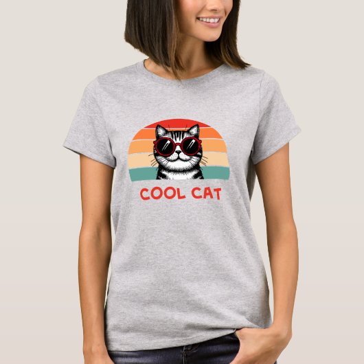 Koele kat 2 t-shirt (Voorkant)