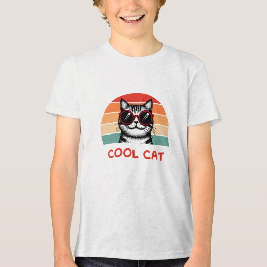 Koele kat 2 Tri-Blend shirt (Voorkant)