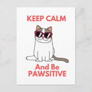 Koele kat die een bril draagt, kan positief zijn briefkaart