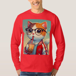 Koele kat drinkt boba t-shirt