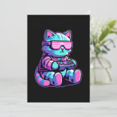 Koele Kat Gamer Kaart (Staand voorkant)