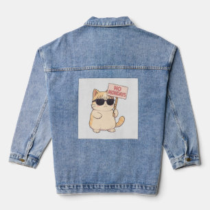 Koele Kat Geen Maandagen Aesthetic Meme Denim Jacket