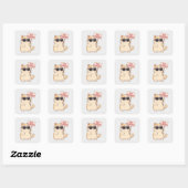Koele Kat Geen Maandagen Aesthetic Meme Vierkante Sticker (Vel)