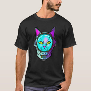Koele kat in ruimtehelm astronaut t-shirt
