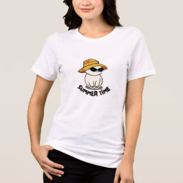 Koele kat in zomermuts Illustratie Tri-Blend Shirt