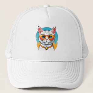 Koele Kat in Zonnebril Trucker Pet