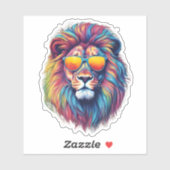 Koele Kat Leeuw Waterdicht  Sticker (Vel)