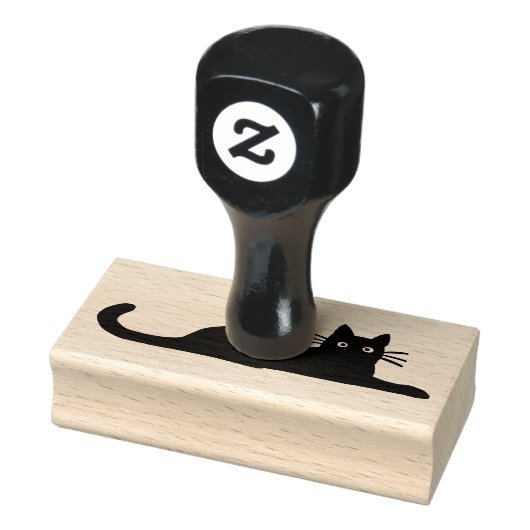 Koele kat liggend rubberstempel (Stempel)
