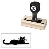Koele kat liggend rubberstempel (Gestempeld)