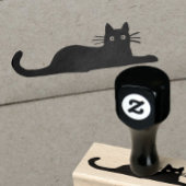 Koele kat liggend rubberstempel
