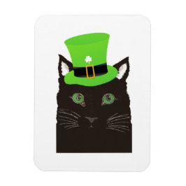 Koele Kat met een Groene Hoed Magneet