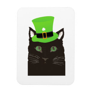 Koele Kat met een Groene Hoed Magneet