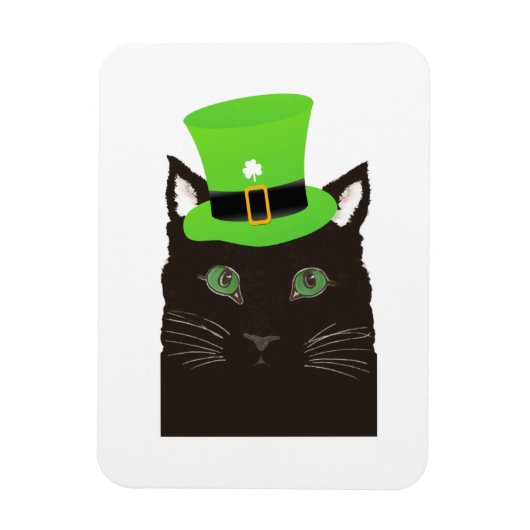 Koele Kat met een Groene Hoed Magneet (Verticaal)