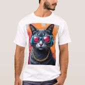 Koele kat met een Phoenix aan de achterkant T-shirt (Voorkant)