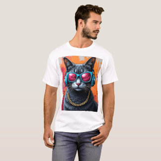 Koele kat met een Phoenix aan de achterkant T-shirt