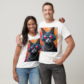 Koele kat met een Phoenix aan de achterkant T-shirt (Unisex)