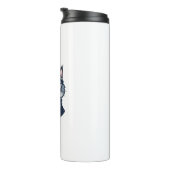 Koele kat met glazen thermische tuimelaar thermosbeker (Geroteerd rechts)