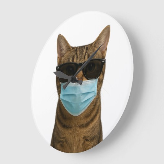 Koele kat met tinten en masker grote klok (Hoek)