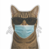 Koele kat met tinten en masker sticker (Voorkant)
