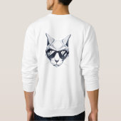 Koele kat met tinten geometrisch T-shirt (Achterkant)