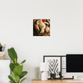 Koele kat met zonnebril en rode roos poster (Thuiskantoor)