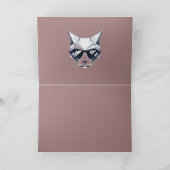 Koele kat met zonnebril kerstkaart. feestdagen kaart (Binnen)