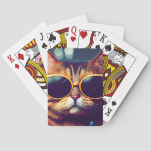 KOELE KAT MET ZONNEBRIL KUNST SPEELKAARTEN