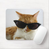 Koele Kat met Zonnebril Muismat (Met muis)