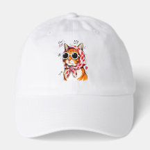 Koele Kat met Zonnebril & Stippen Hoofddoek