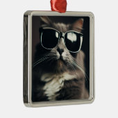 Koele Kat Metalen Ornament (Rechts)