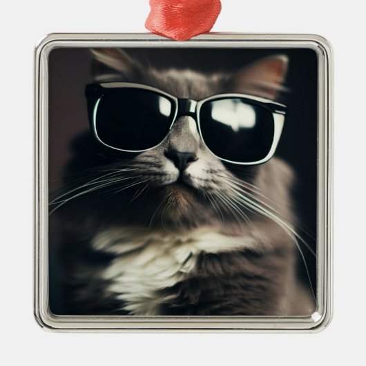 Koele Kat Metalen Ornament (Voorkant)
