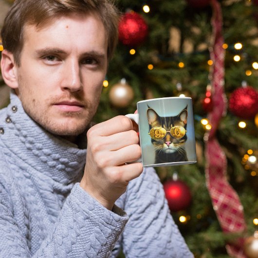 Koele kat monogram gepersonaliseerde katten cadeau koffiemok