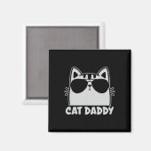 Koele Kat Papa Zonnebril Fun Cat Liefhebber Cadeau Magneet (Voorkant / Achterkant)