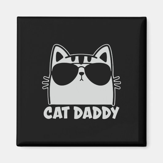 Koele Kat Papa Zonnebril Fun Cat Liefhebber Cadeau Magneet (Voorkant)