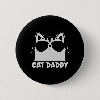 Koele Kat Papa Zonnebril Fun Cat Liefhebber Gesche Ronde Button 5,7 Cm