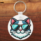 Koele Kat Sleutelhanger – Stijlvolle Katachtige Ac (Voorkant)
