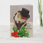 Koele Kat Valentijn Feestdagen Kaart (Voorkant)