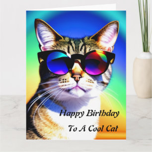 Koele Kat Verjaardagskaart Kaart