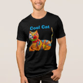 Koele kat Whimsical ontwerp Tri-Blend Shirt (Voorkant)