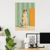 koele kat zomer vibe poster (Thuiskantoor)