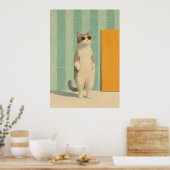 koele kat zomer vibe poster (Keuken)