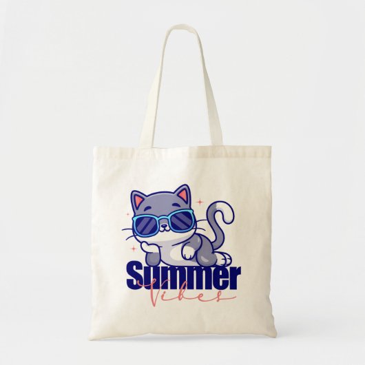 Koele kat zomer vibes tote bag (Voorkant)