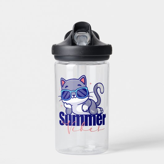 Koele kat zomerstemming waterfles (Voorkant)
